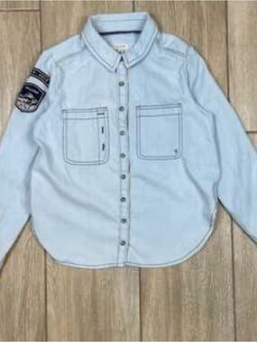 Pilcro Light Blue Denim Button-Down Shirt for Kids